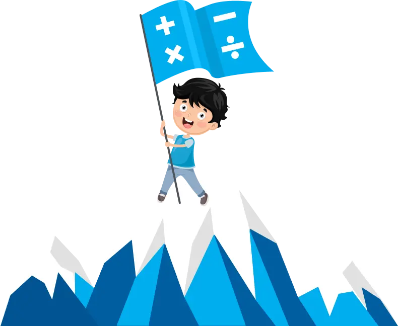 Boy on top of a mountain